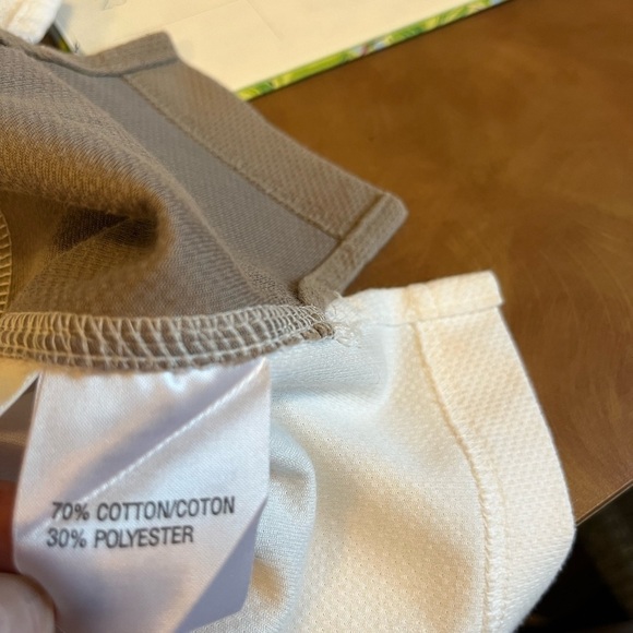 Adidas Cream and Tan Golf Shirt size M - Picture 6 of 8